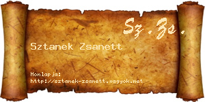 Sztanek Zsanett névjegykártya