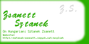 zsanett sztanek business card